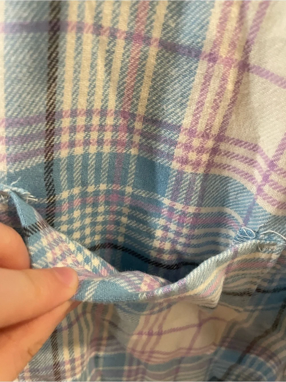 Old Navy Blue and Lavender Plaid Button-Down Shirt - Girls Size 14-16 NWT